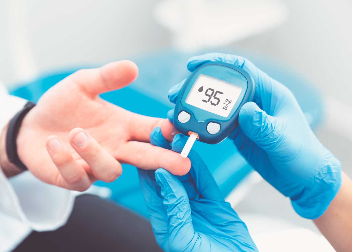 Medición de glucosa con un glucómetro